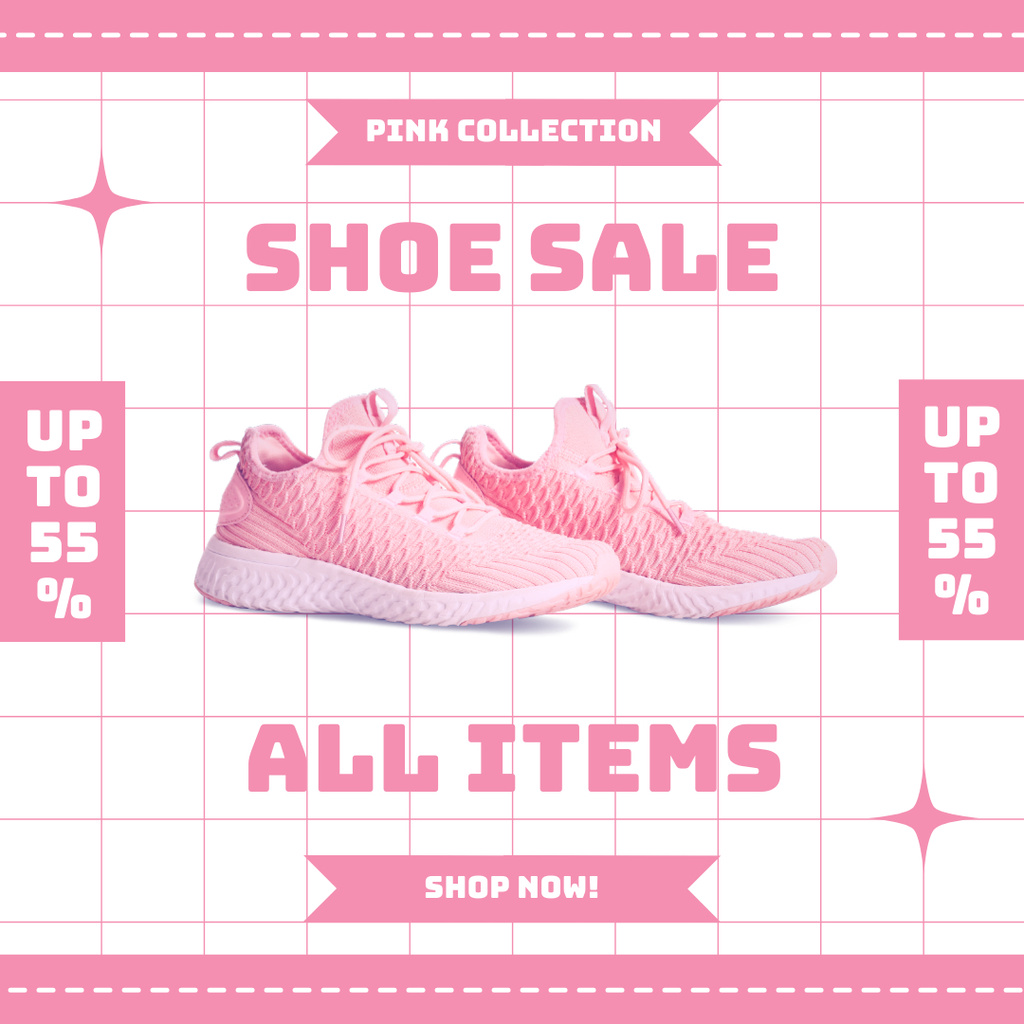 Ontwerpsjabloon van Instagram AD van Discount on All Items of Shoes