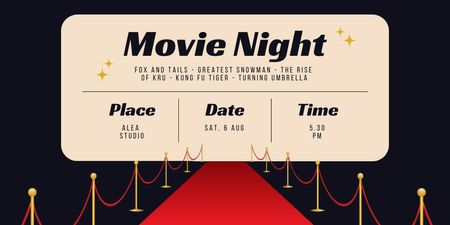 Brief 37. Entertainment Event: Black and Cream Movie Night Invitation  - Twitter Post Twitter Šablona návrhu