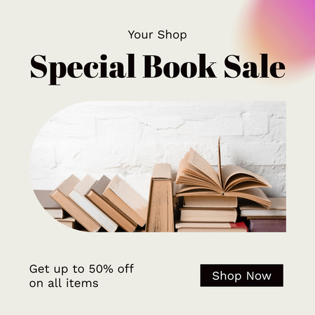 Marvelous Book Sale with Discounts Instagram Design Template