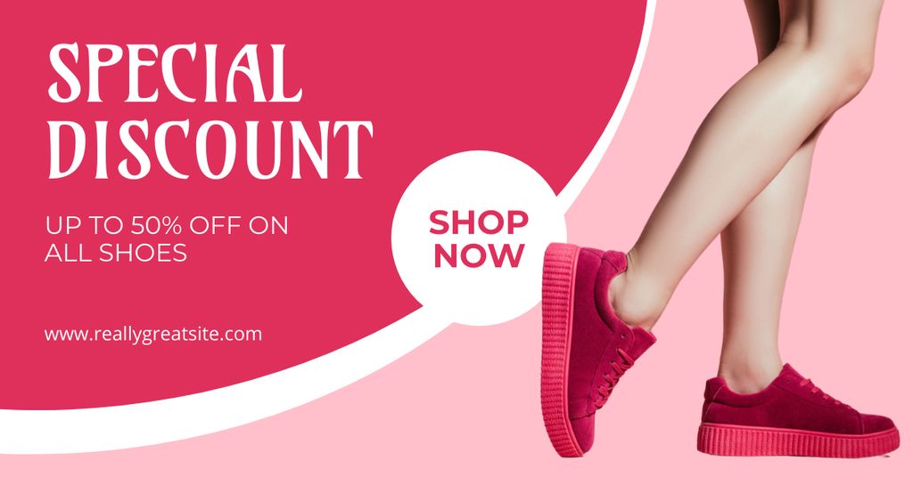 Special Discount on Casual Style Shoes Facebook AD Modelo de Design