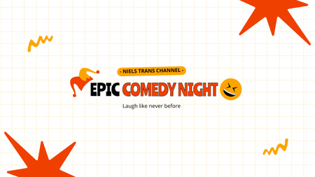 Ontwerpsjabloon van Youtube van Advertentie voor een episch Comedy Night-evenement