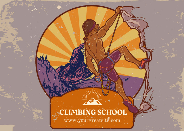 Goal-oriented Climbing School Classes Offer Postcard 5x7in Šablona návrhu