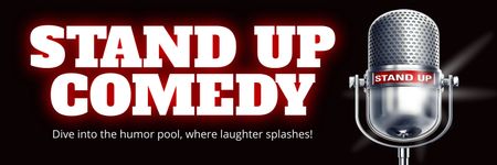 Stand-up-komediaesitys, jossa on lause Twitter Design Template