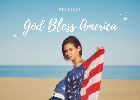 USA Independence Day Celebration Announcement Postcard 5x7in tervezősablon