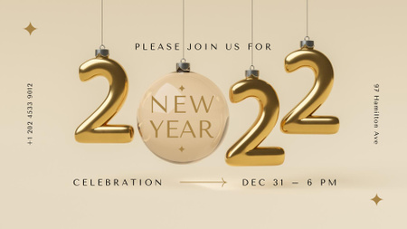 Modèle de visuel New Year Celebration Announcement - FB event cover