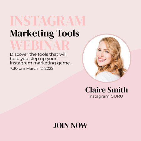 Instagram Marketing Tools Webinar Announcement Instagram tervezősablon
