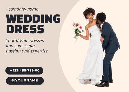 Svatební šaty a obleky Postcard 5x7in Šablona návrhu
