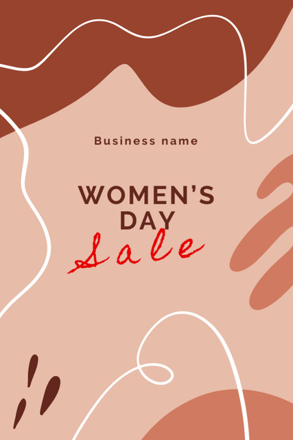 Modèle de visuel Women's Day Special Sale Offer with with Beige Abstract Pattern - Postcard 4x6in Vertical
