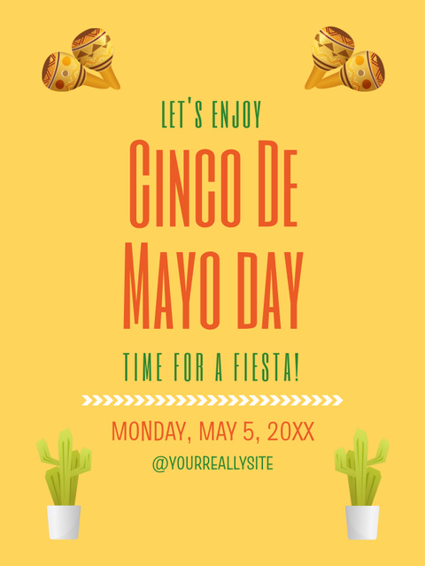 Designvorlage Cinco De Mayo Celebration in Yellow für Poster US