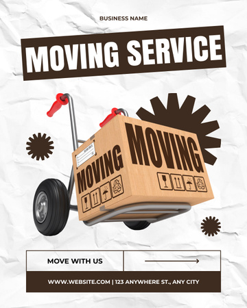 Moving Services Ad with Packaging Instagram Post Vertical Design Template