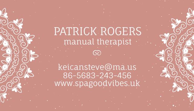 Offer of Manual Therapist Services Business Card USデザインテンプレート