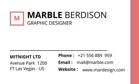 Szablon projektu Graphic Designer Introductory Business Card 91x55mm