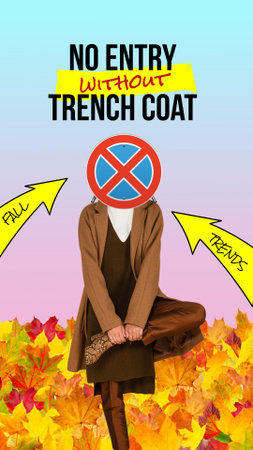 Funny Joke about Trench Coat Instagram Story Design Template