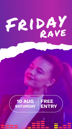 Παρασκευή Rave Μουσική και Χοροί Instagram Video Story Πρότυπο σχεδίασης