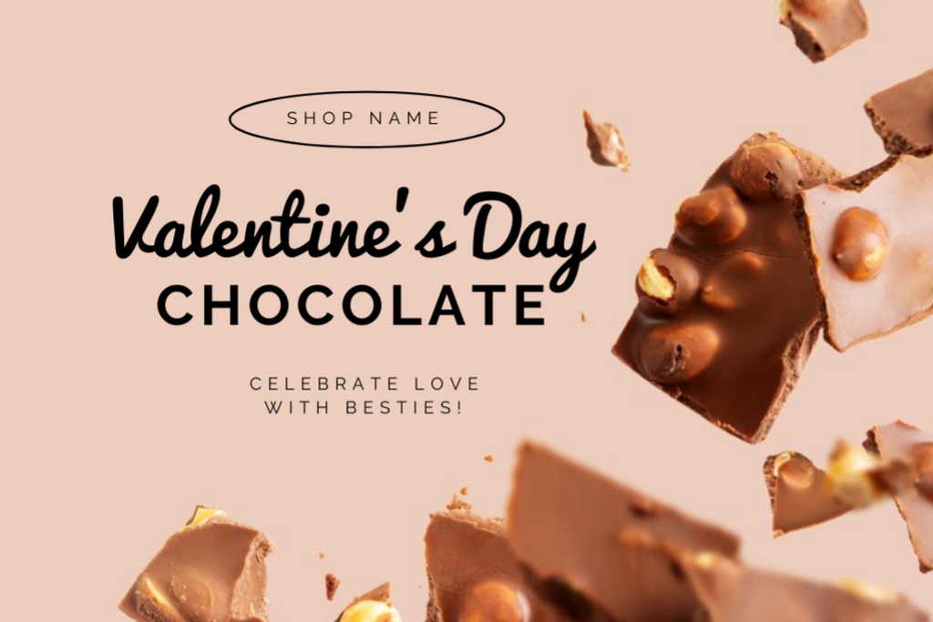 Valentine's Day Chocolate Gifts Postcard 4x6in Šablona návrhu