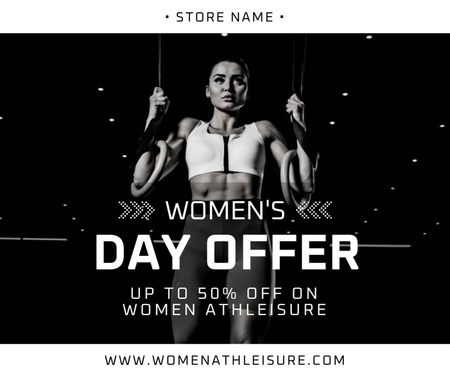 Platilla de diseño Discount Offer on athleisure on Women's Day Facebook