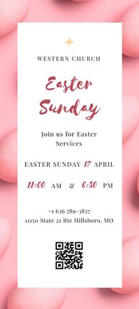 Platilla de diseño Announcement of Easter Church Services On Sunday Invitation 9.5x21cm
