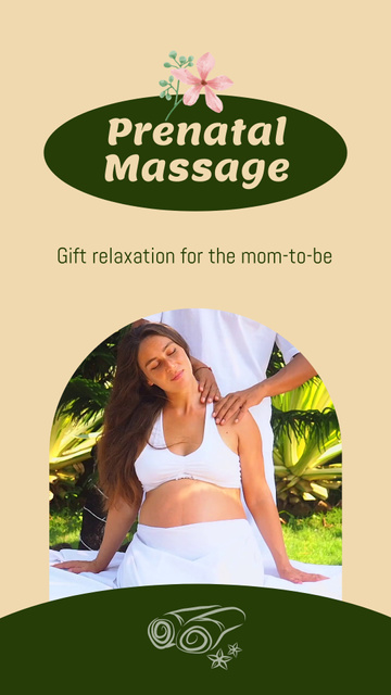 Ontwerpsjabloon van Instagram Video Story van Prenatal Massage Offer With Slogan