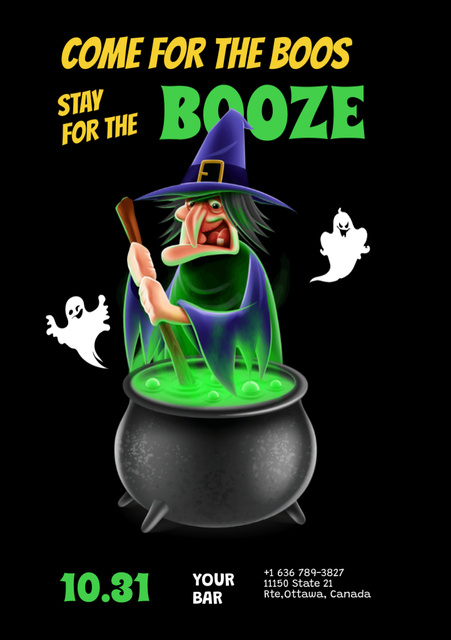 Szablon projektu Witchcraft on Halloween Holiday Flyer A5