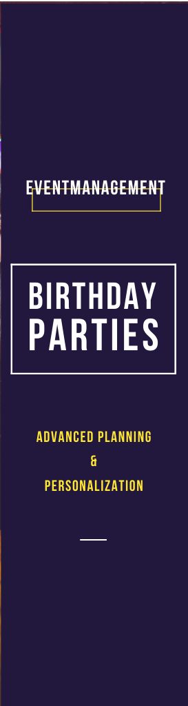 Birthday Party Company Service Offer Skyscraper Design Template