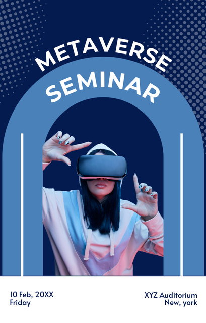 Metaverse Event Announcement With VR Glasses Invitation 4.6x7.2in Design Template