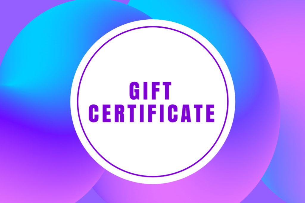 Gift Certificate with 3d gradient background Gift Certificate tervezősablon