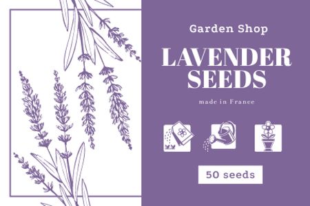Plantilla de diseño de Lavender Seeds Offer Label 