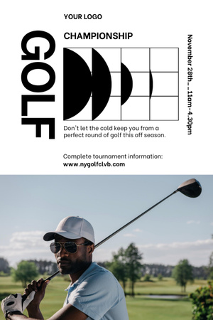Golf Championship Announcement Invitation 6x9in Design Template