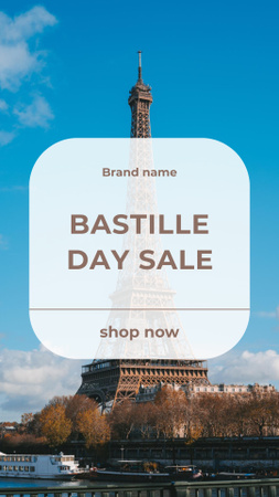 a bastille day értékesítése Instagram Video Story tervezősablon