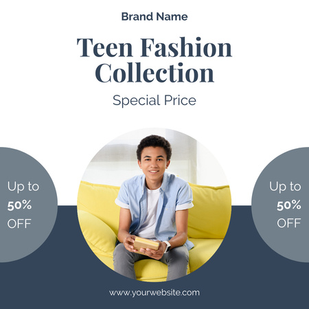 Special Fashion Collection For Teens With Discount Instagram Design Template