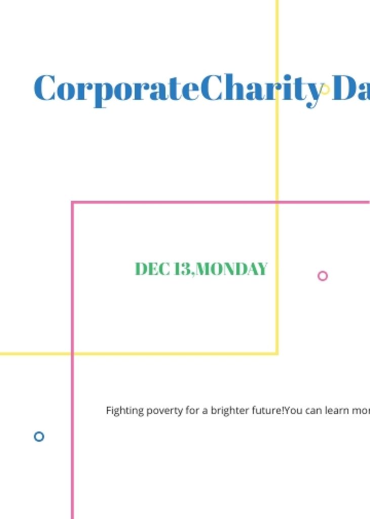 Corporate Charity Day on simple lines Invitation tervezősablon