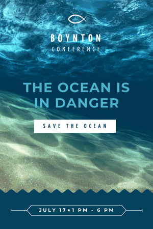 Ekologiakonferenssi valtamerestä aalloilla Postcard 4x6in Vertical Design Template