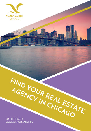 Beneficial Promotion of Real Estate Company in Chicago Poster 28x40in Design Template