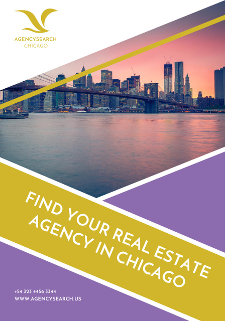 Real Estate in Chicago Advertisement Poster 28x40in Design Template