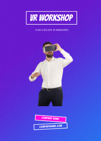 Szablon projektu Ogłoszenie wirtualnych warsztatów biznesowych na temat koloru fioletowego Postcard 5x7in Vertical