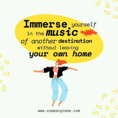 Illustration of Travel Without Leaving Home Instagram Design Template