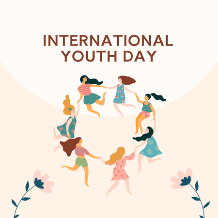Ontwerpsjabloon van Instagram van International Youth Day Greeting