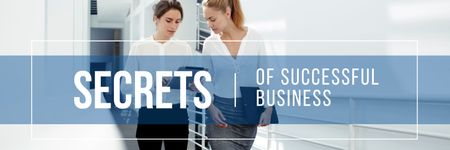 Secrets of successful business poster Twitter Šablona návrhu