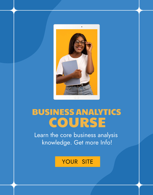 Ontwerpsjabloon van Poster 22x28in van Modern Business Analytics Classes Ad