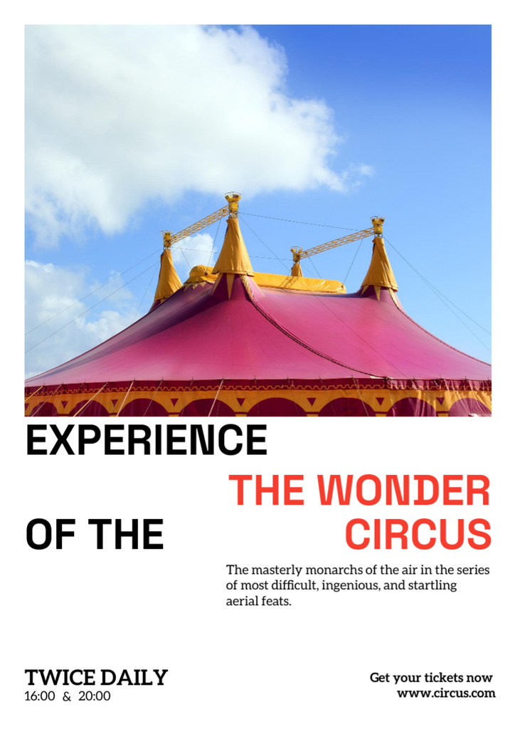 Circus Announcement with Tent Poster A3 – шаблон для дизайну