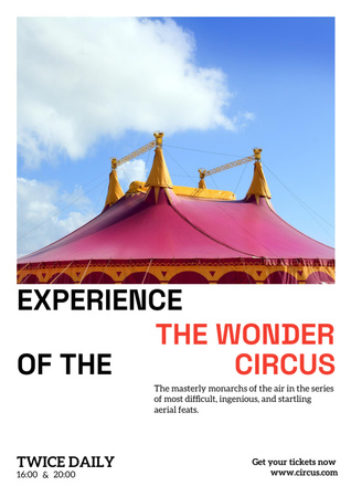 Circus Announcement with Tent Poster A3 Design Template
