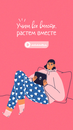 Girl Power Inspiration with Cute Girl in Bed Instagram Story – шаблон для дизайна