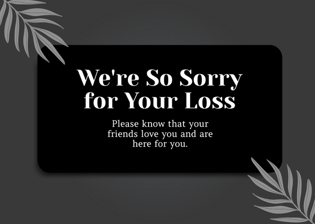 Sympathy Words about Loss Card Design Template