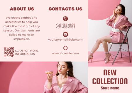 Ontwerpsjabloon van Brochure van Sale Offer of New Collection of Fashionable Women's Clothing