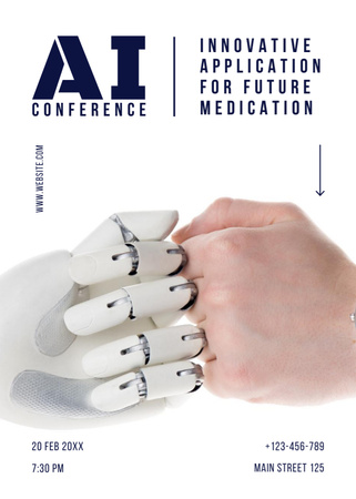 Plantilla de diseño de Artificial Intelligence For Medication Conference Invitation 