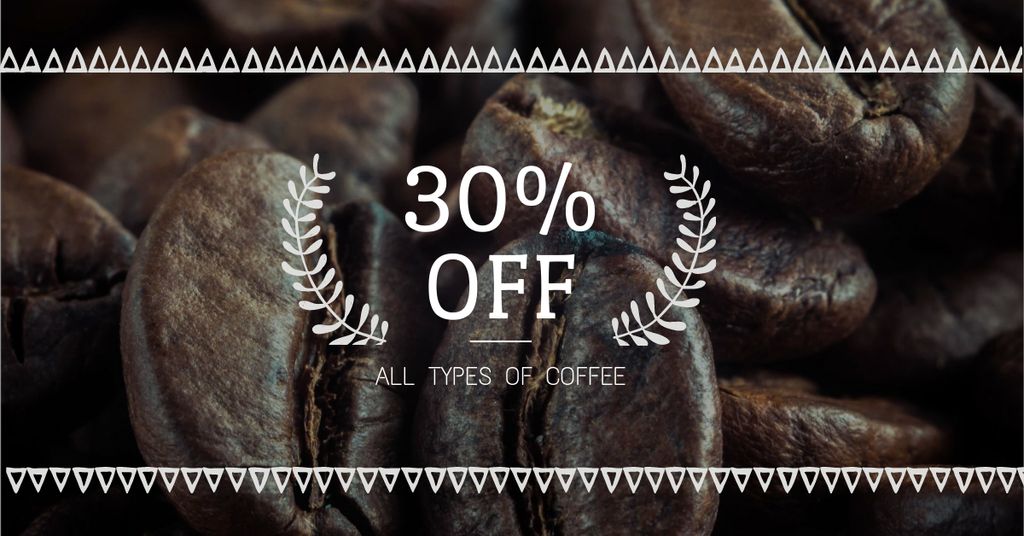 Coffee Shop Sale Roasted Beans Facebook ADデザインテンプレート