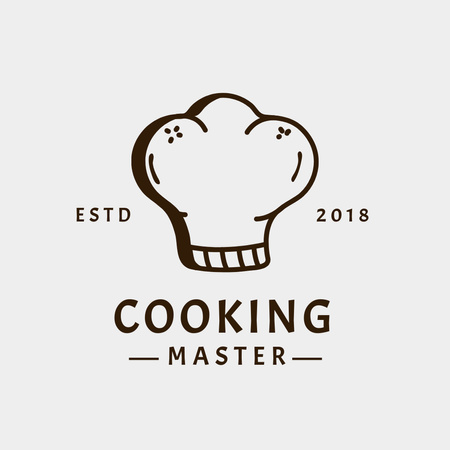 Chef Hat Illustration Logo Πρότυπο σχεδίασης