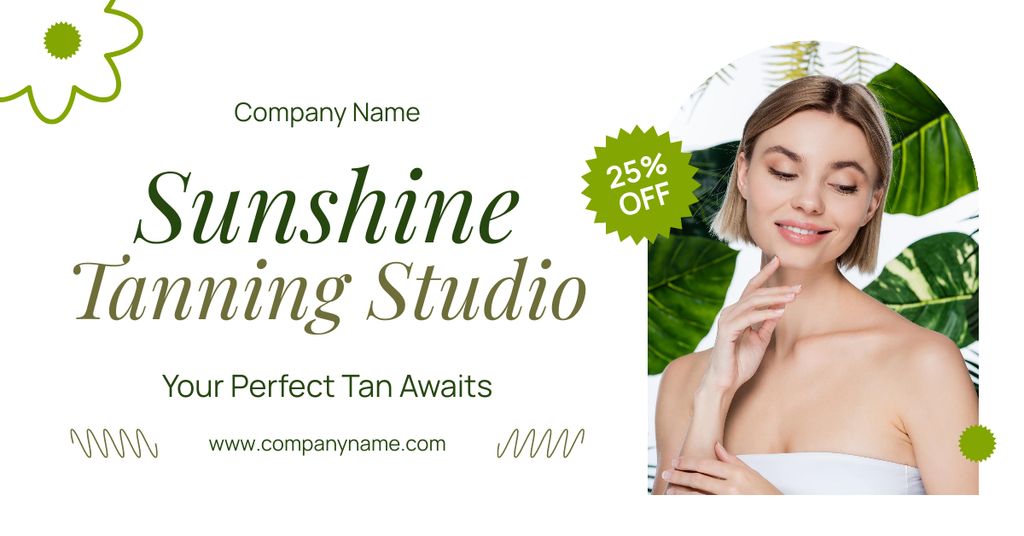 Perfect Tan with Discount from Beauty Studio Facebook AD Design Template