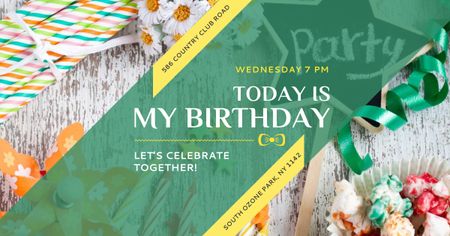 Festa de aniversário no parque Ozônio do Sul Facebook AD Modelo de Design