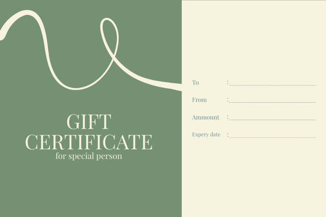 Gift Voucher Offer for Special Person Gift Certificate Šablona návrhu